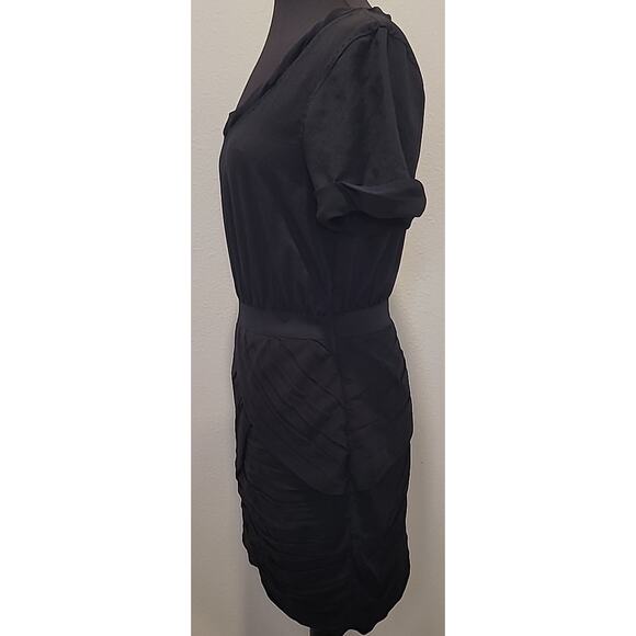 DVF Diane von Furstenberg Black Celia Dress Sz 6 Twist Pleated Chiffon GUC - Picture 5 of 12